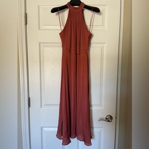 Banana republic silk rust colored midi dress